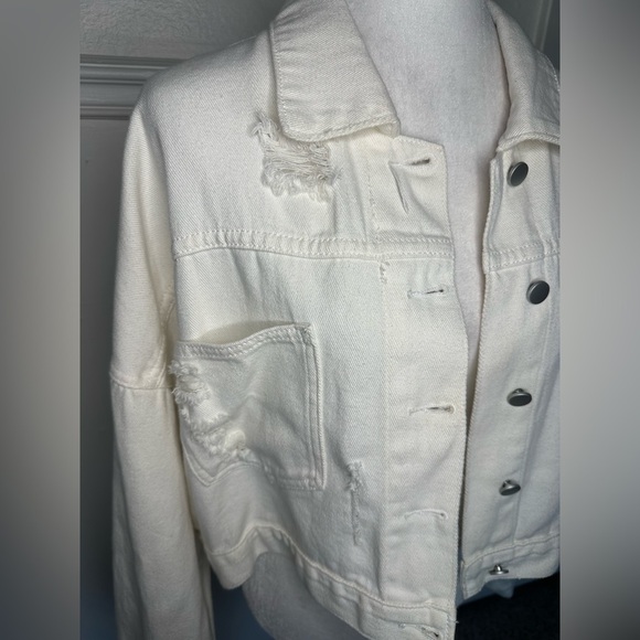 Blue B Rhinestone Fringe Denim Jacket size M/L - Picture 6 of 14